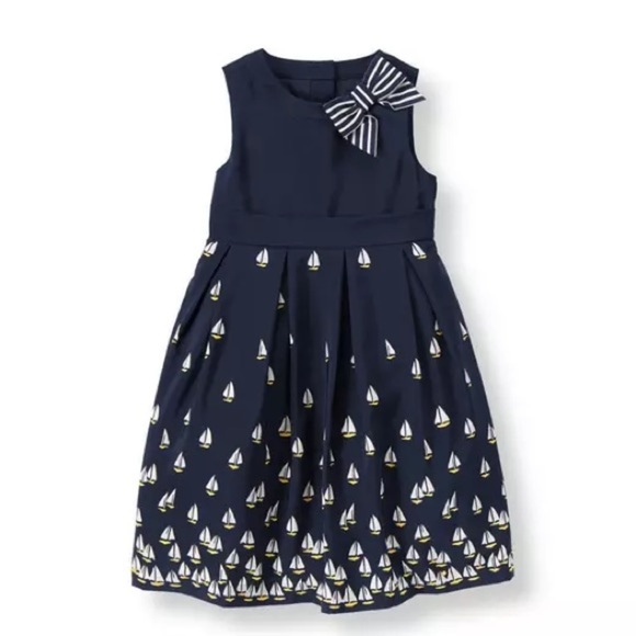 Janie and Jack Sailboat Print Dress - Picture 1 of 13